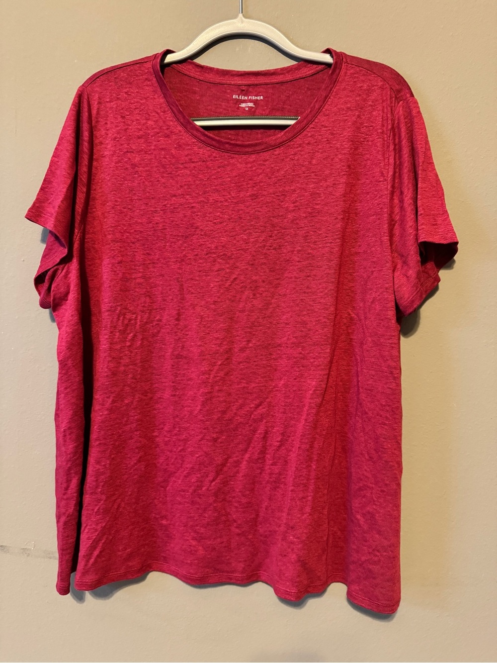 Eileen Fisher Raspberry Short-Sleeve Crewneck Tee